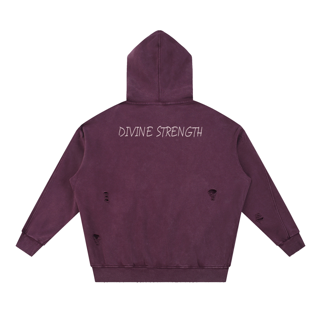 "EVIL LOST" Frayed Panel Hoodie