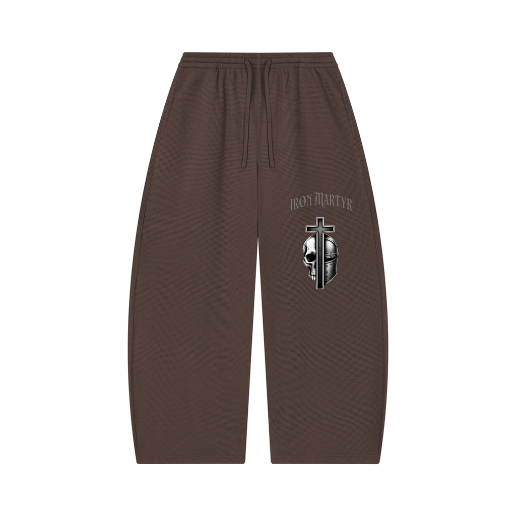 Unisex Waffle Barrel Leg Pants