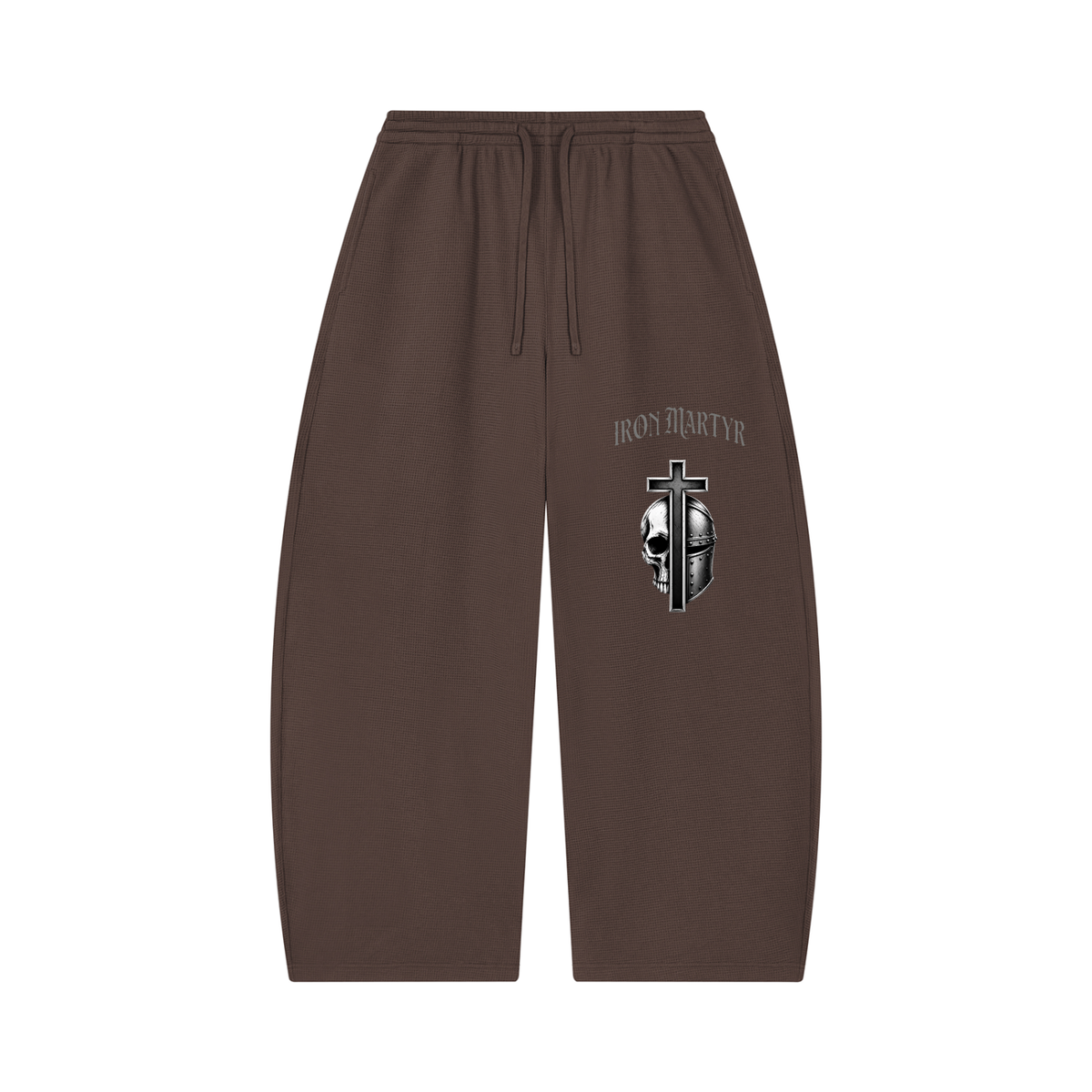 Unisex Waffle Barrel Leg Pants