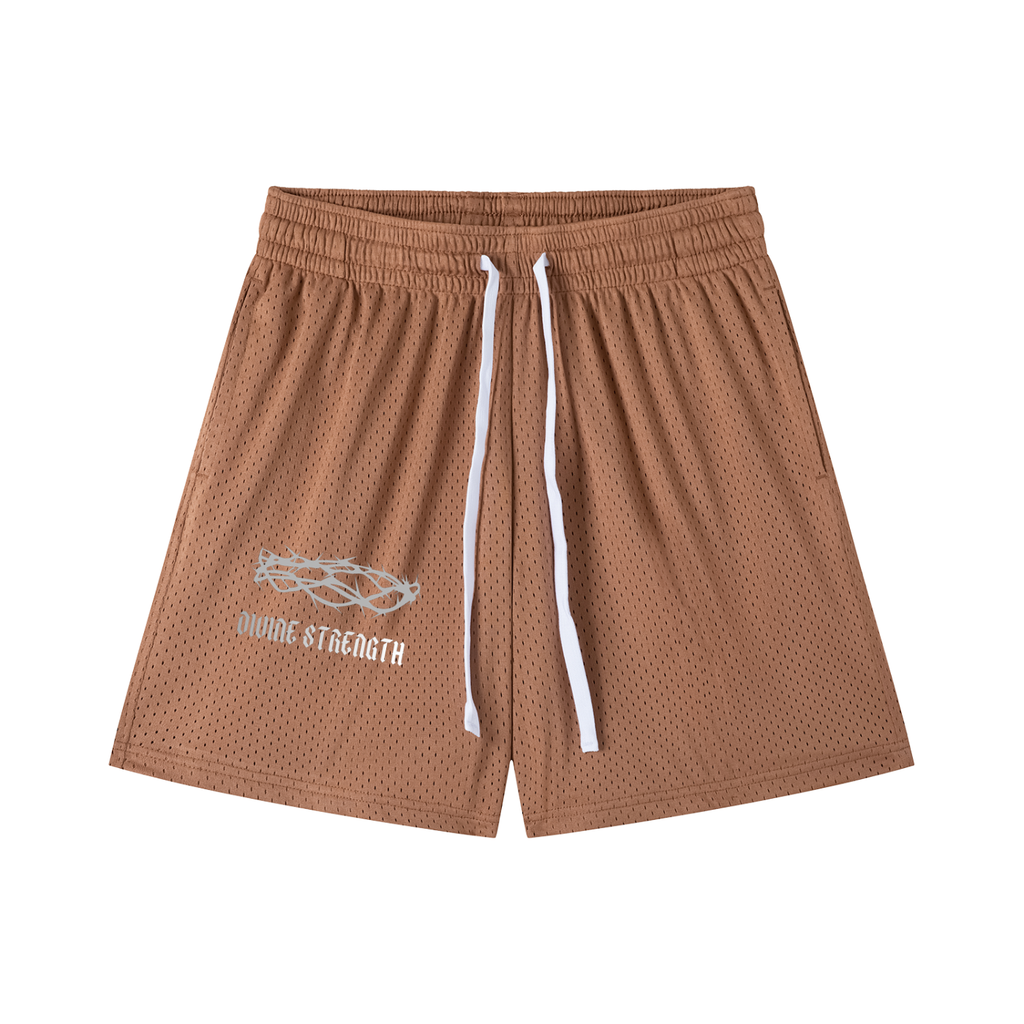 Crown of Thorns Mesh Drawstring Shorts