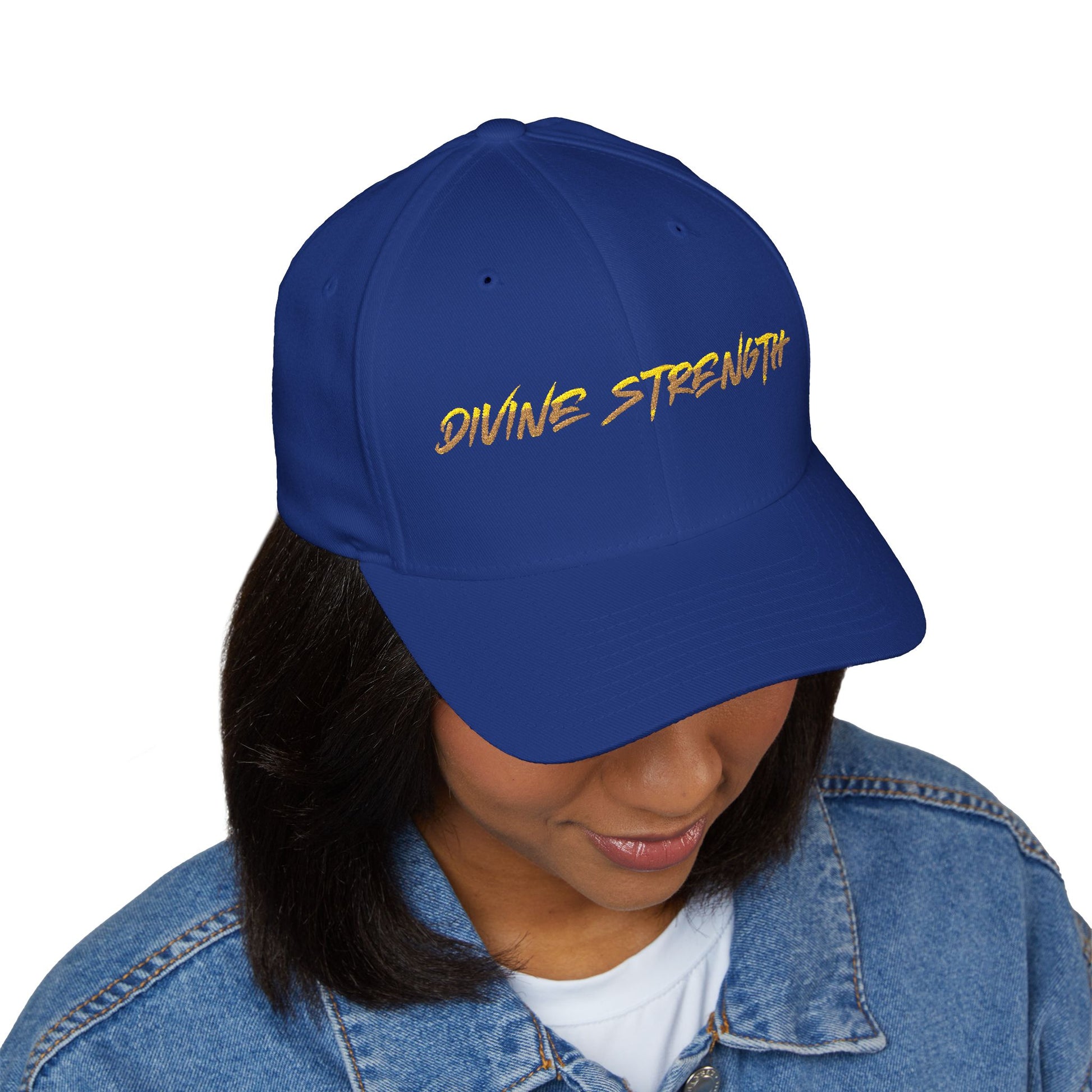 Decretive Font Divine Strength Cap- Black Stitch