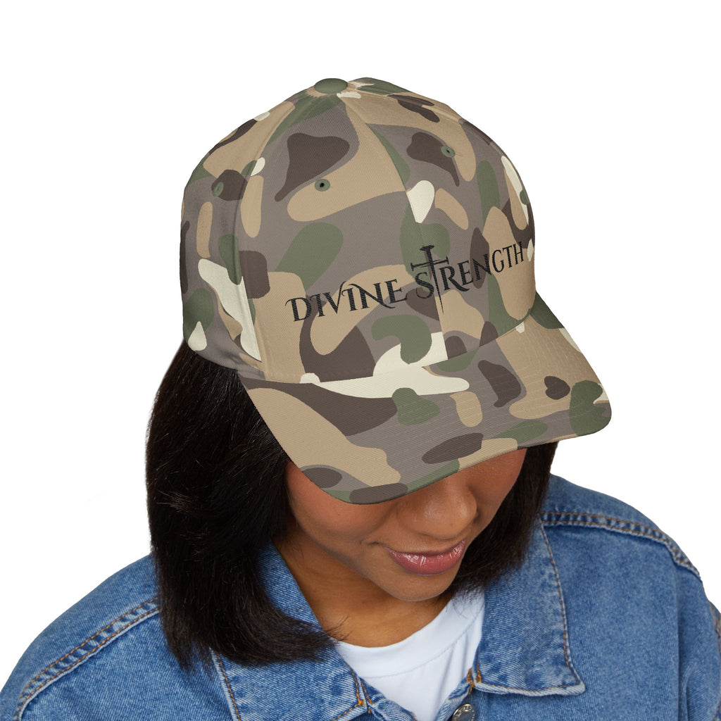 Decretive Font Divine Strength Cap- Black Stitch