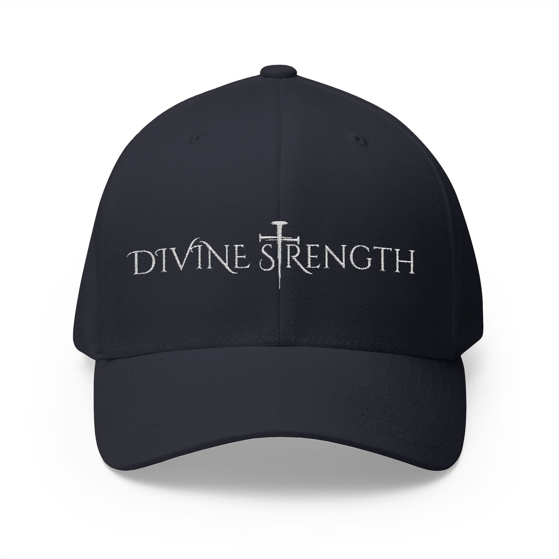 Decretive Font Divine Strength Cap- White Stitch