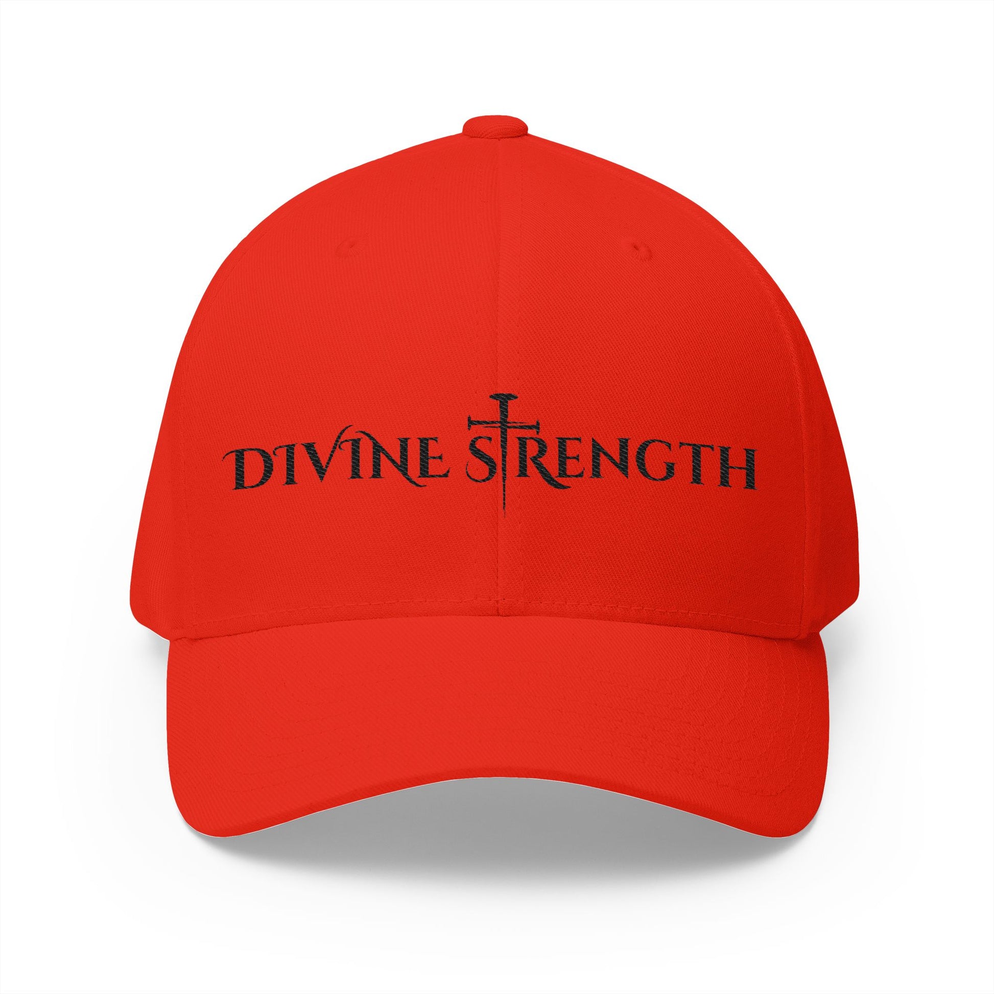 Decretive Font Divine Strength Cap- Black Stitch