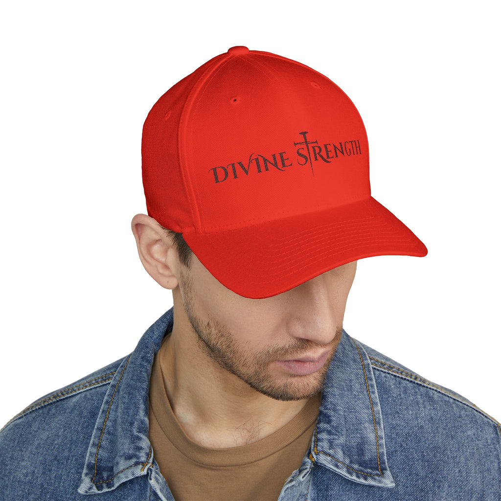 Decretive Font Divine Strength Cap- Black Stitch