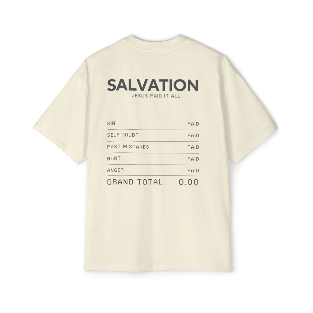 Heavy Oversized Tee - 'JESUS PAID'