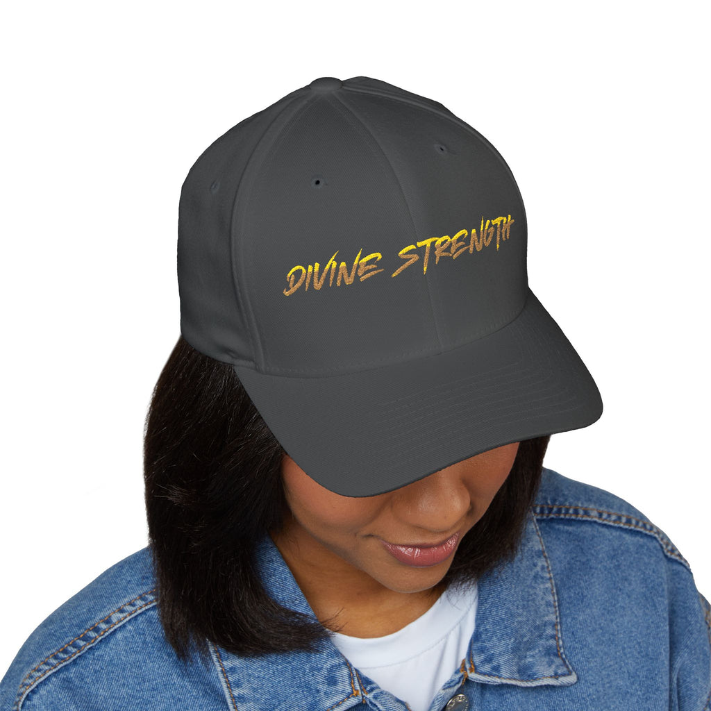 Decretive Font Divine Strength Cap- Black Stitch