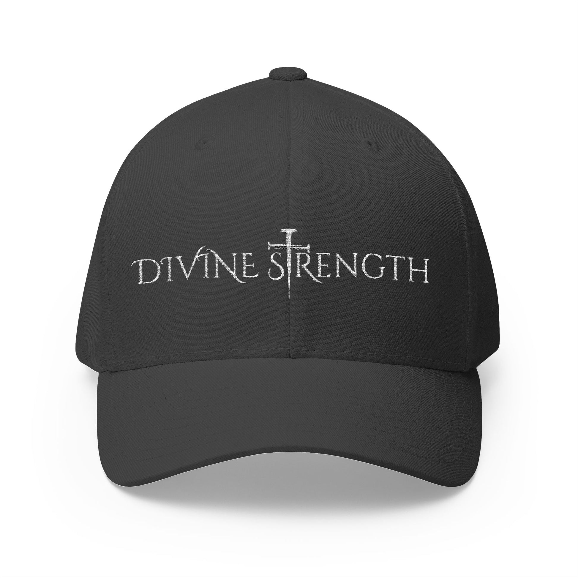 Decretive Font Divine Strength Cap- White Stitch
