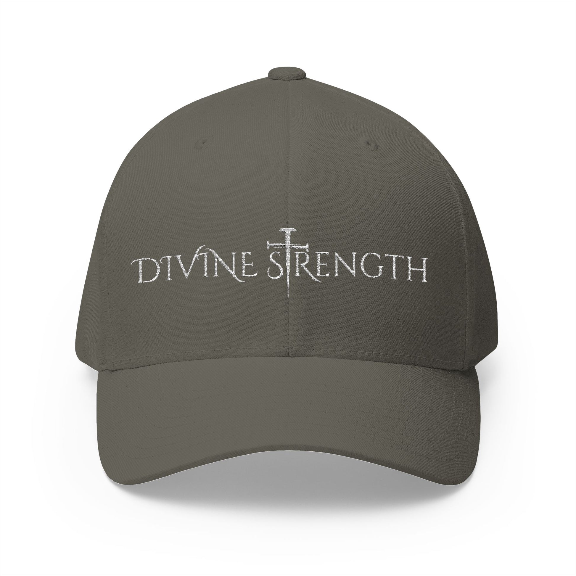 Decretive Font Divine Strength Cap- White Stitch