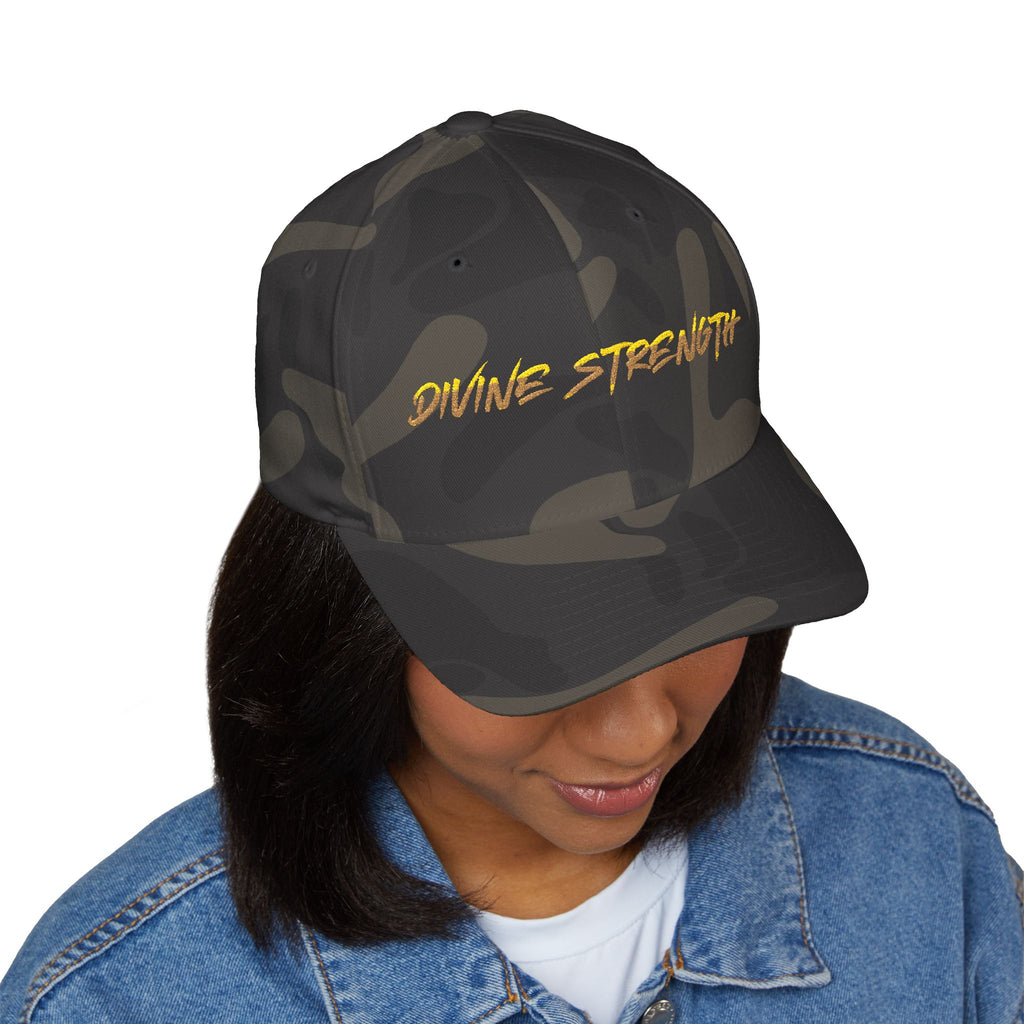 Decretive Font Divine Strength Cap- Black Stitch