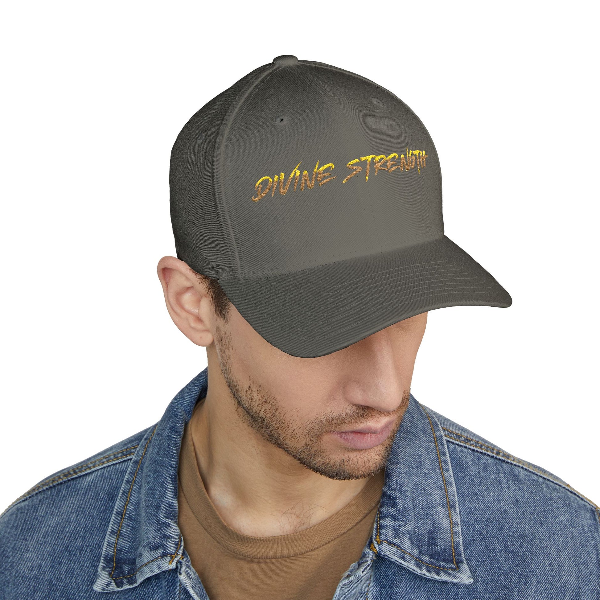 Decretive Font Divine Strength Cap- Black Stitch