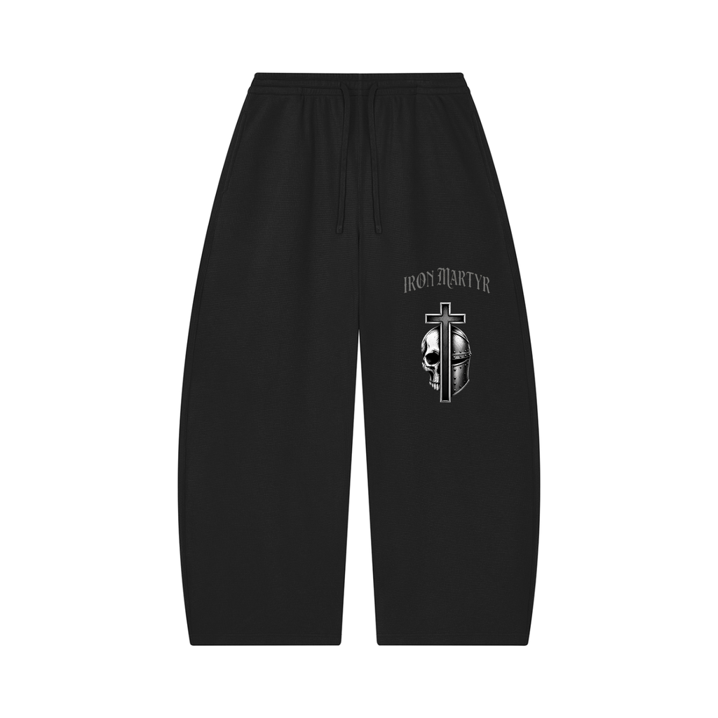 Unisex Waffle Barrel Leg Pants