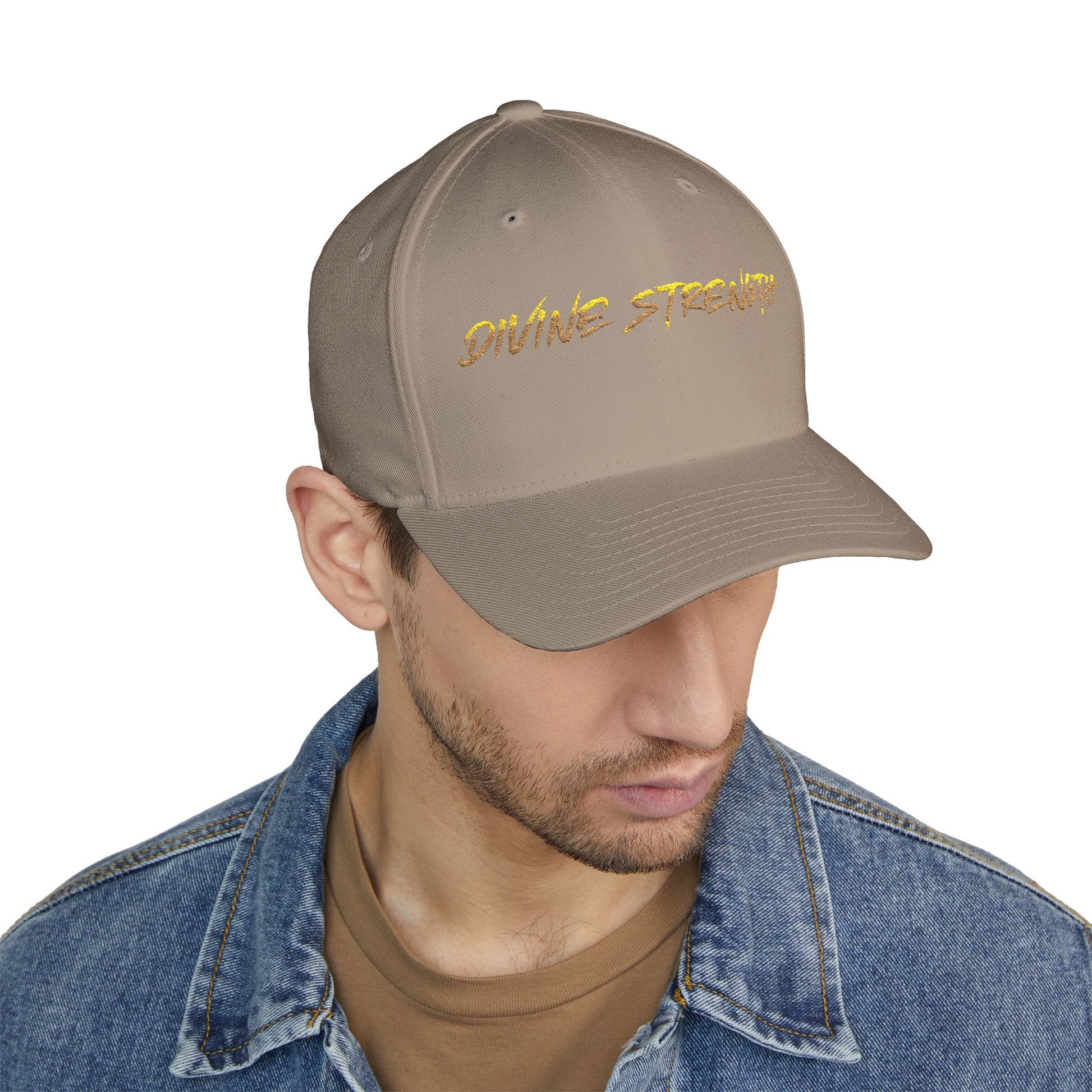 Decretive Font Divine Strength Cap- Black Stitch