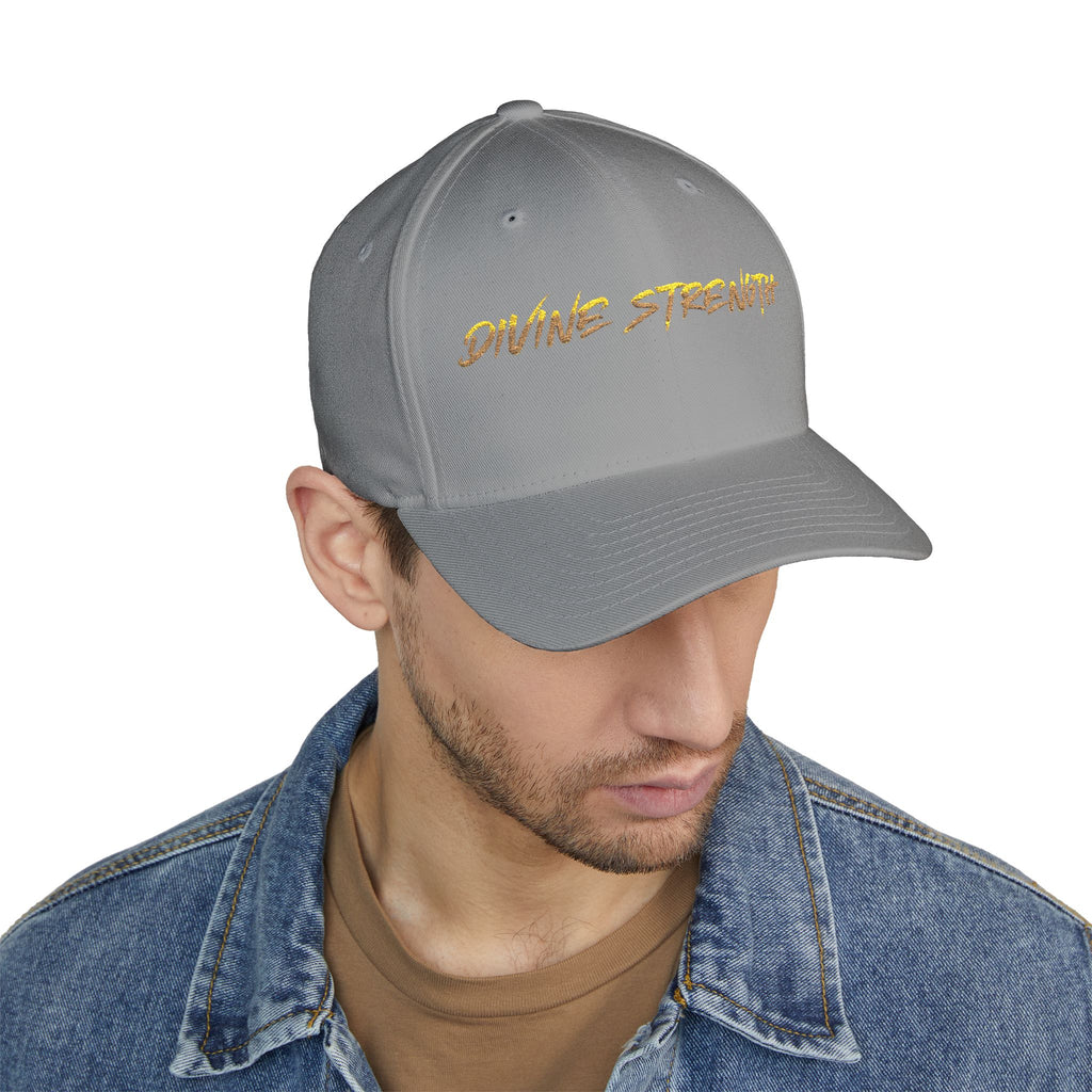 Decretive Font Divine Strength Cap- Black Stitch