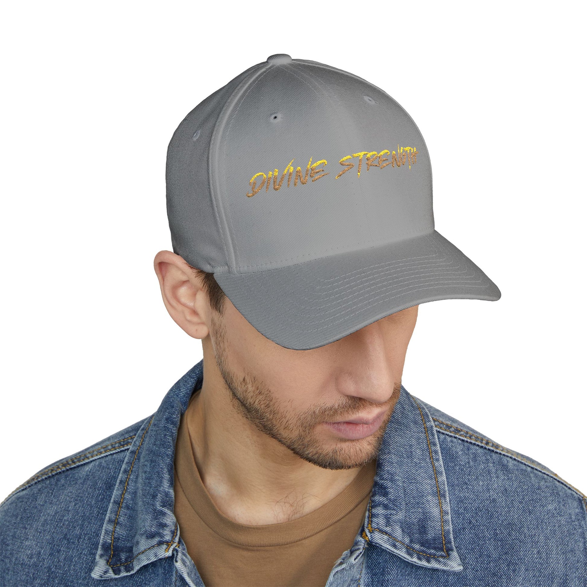 Decretive Font Divine Strength Cap- Black Stitch