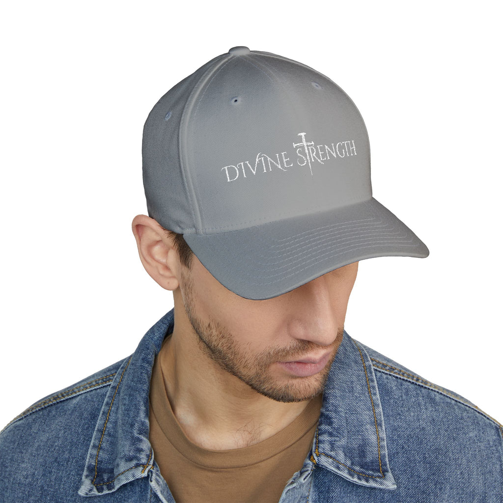 Decretive Font Divine Strength Cap- White Stitch