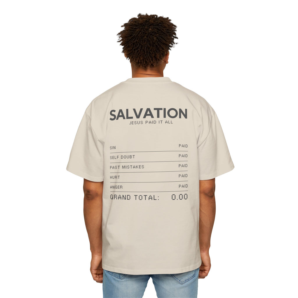 Heavy Oversized Tee - 'JESUS PAID'