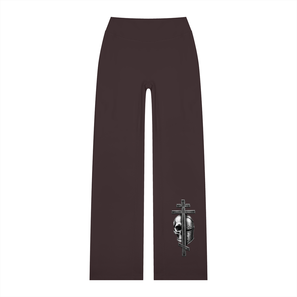 Women's High Waisted Byzantine cross Logo Straight Leg Yoga pants