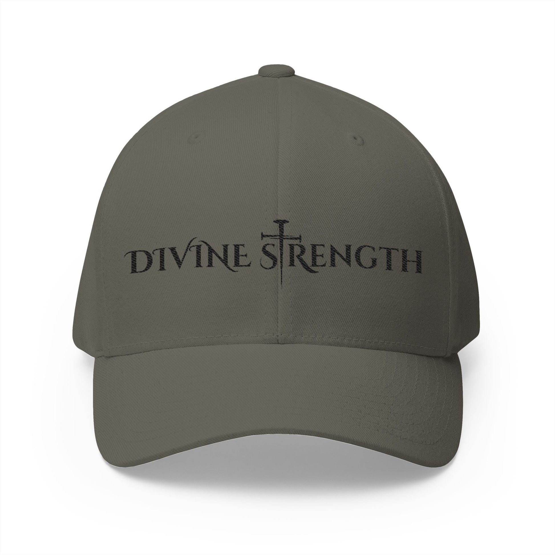 Decretive Font Divine Strength Cap- Black Stitch