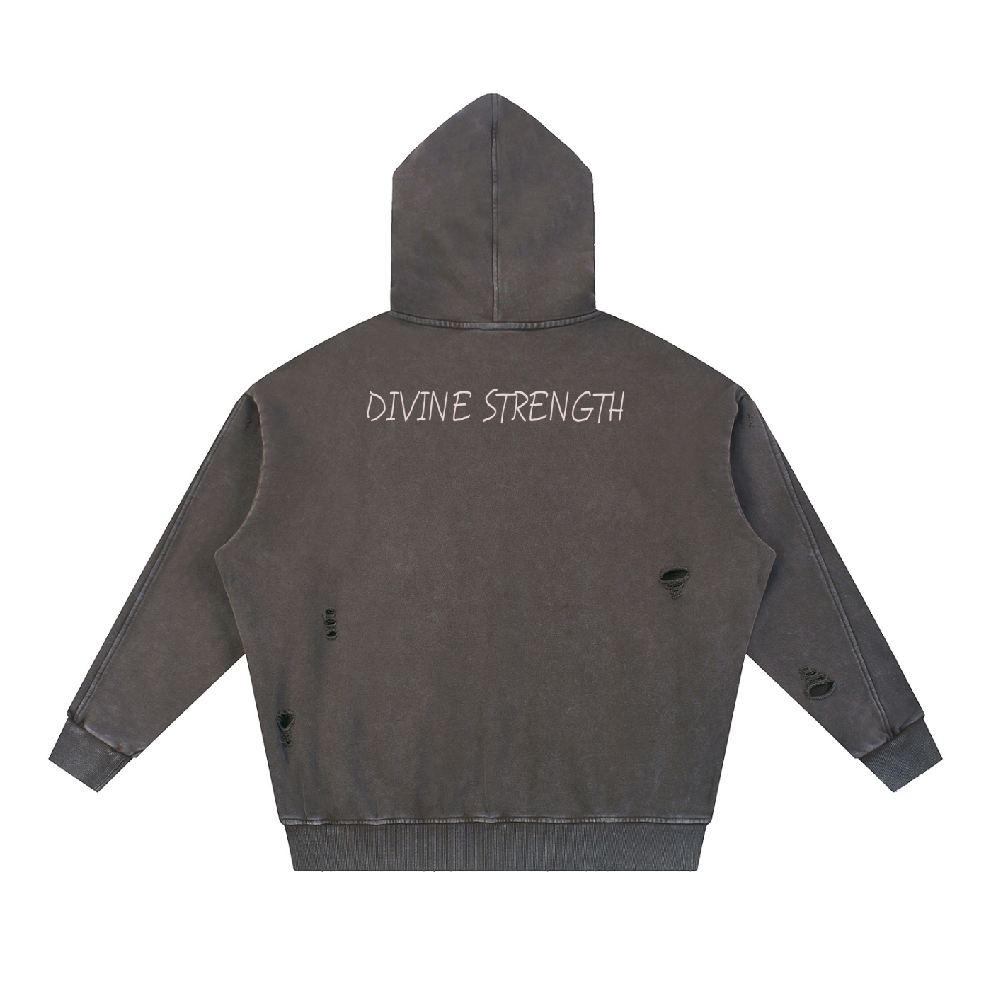 "EVIL LOST" Frayed Panel Hoodie