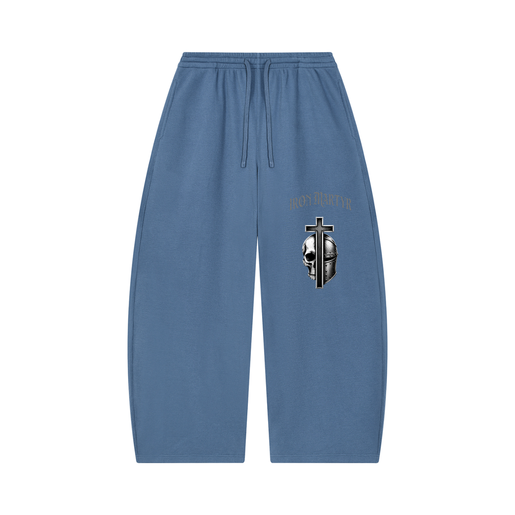 Unisex Waffle Barrel Leg Pants