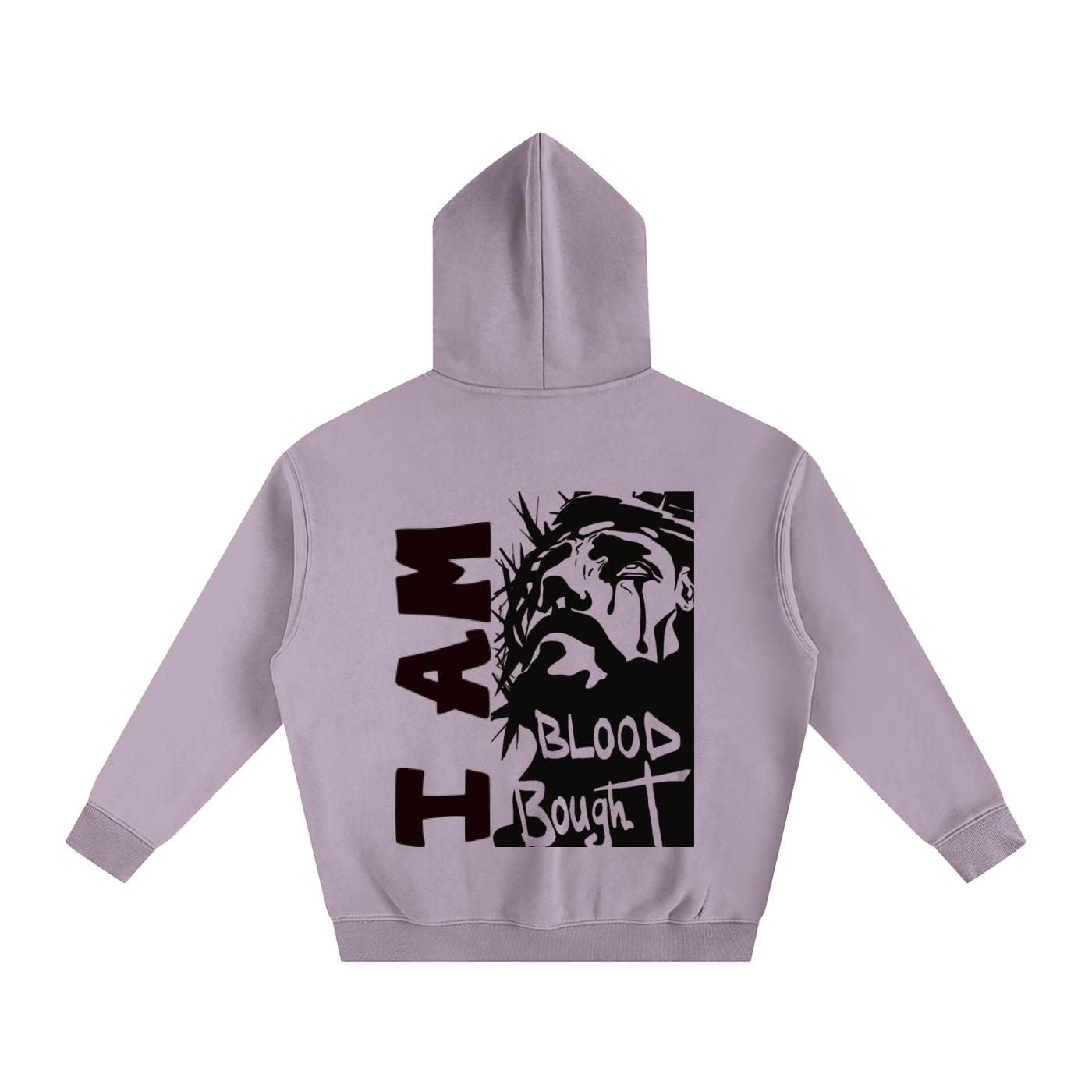 Oversize Fleeced "I AM BLOOD BOUGHT" Hoodie