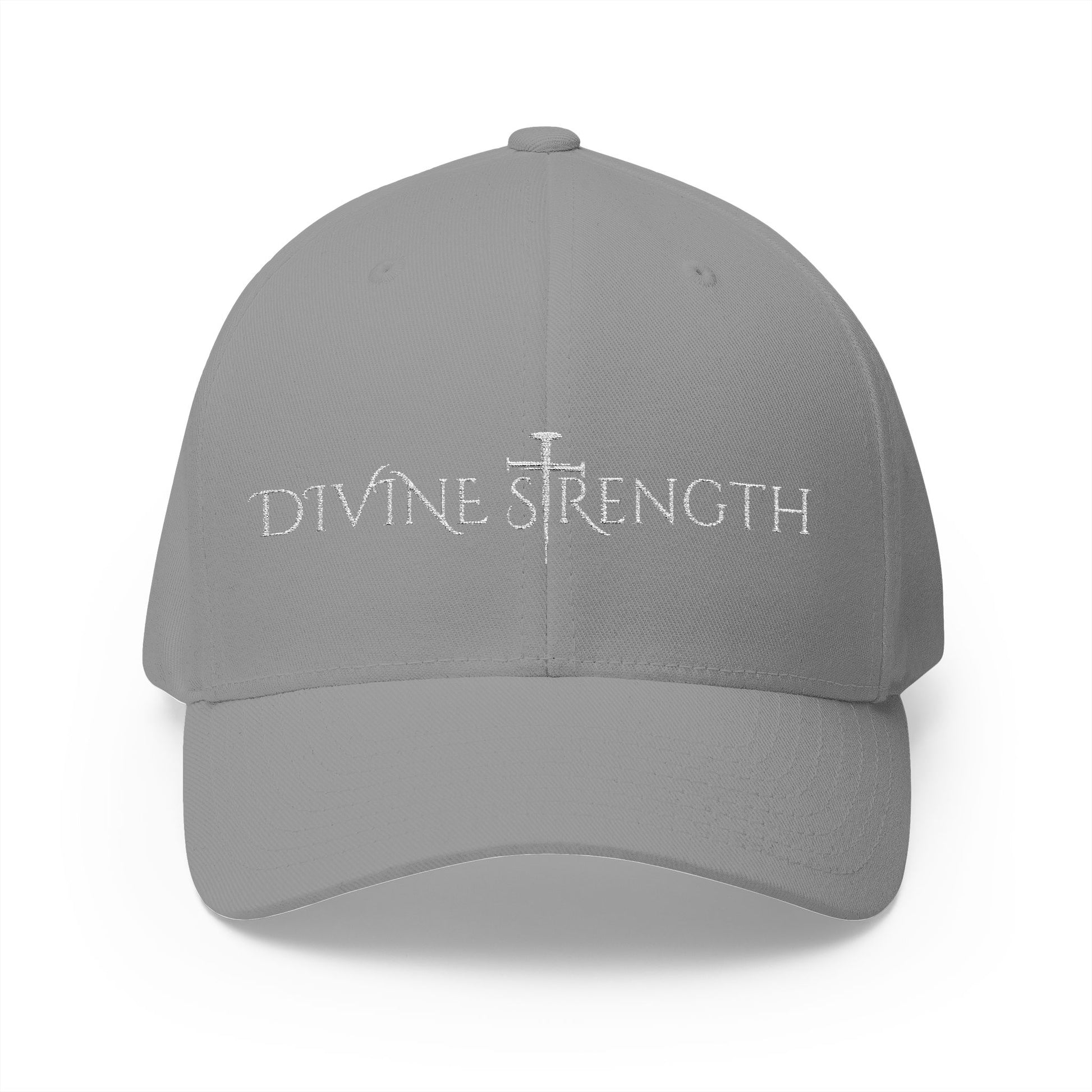 Decretive Font Divine Strength Cap- White Stitch