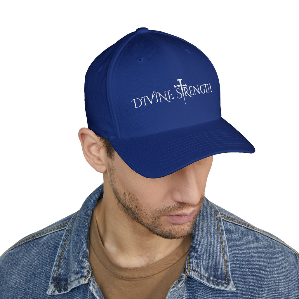 Decretive Font Divine Strength Cap- White Stitch