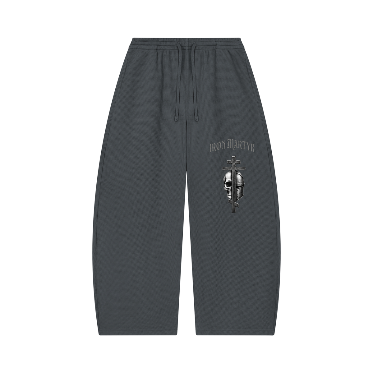 Unisex byzantine cross logo Waffle Barrel Leg Pants