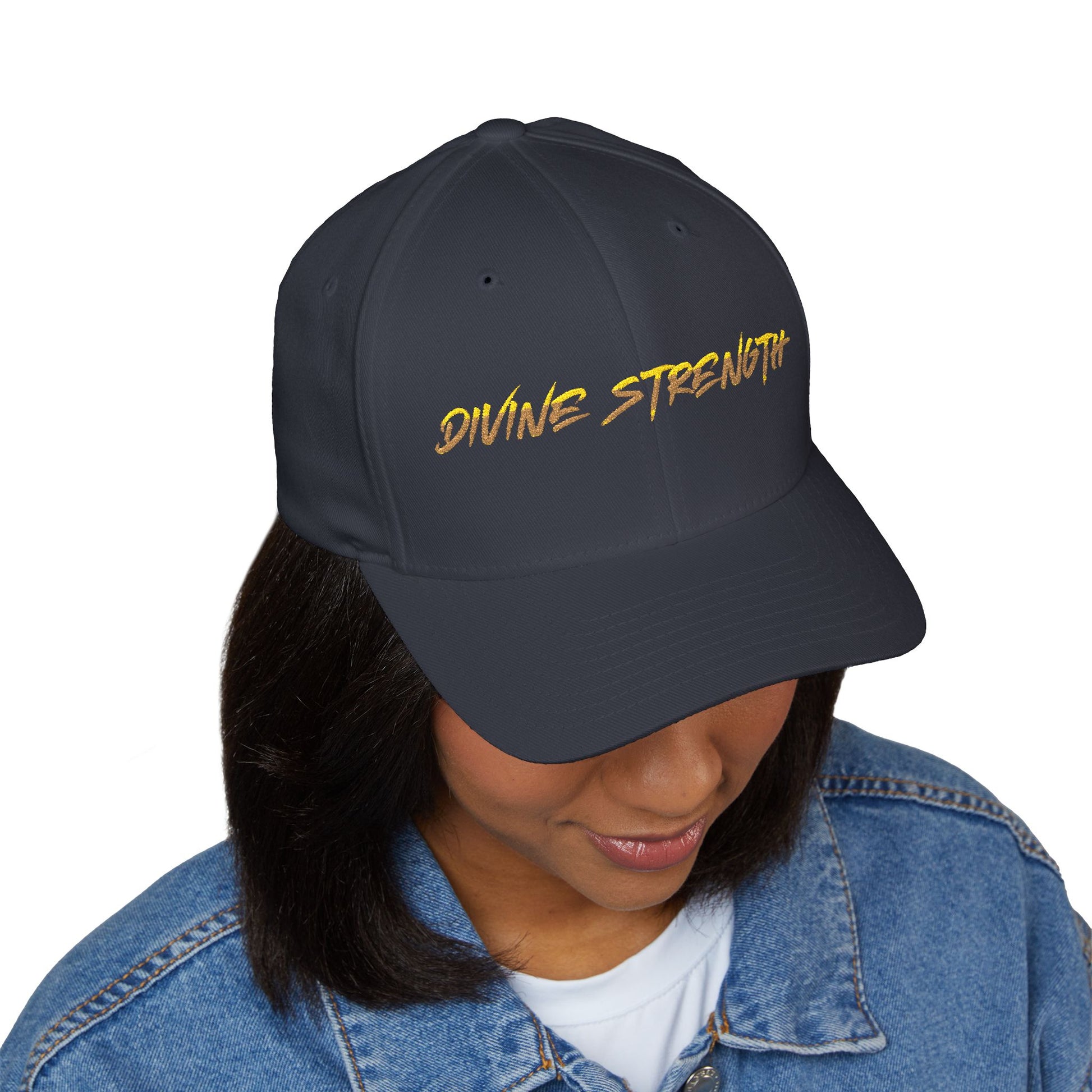 Decretive Font Divine Strength Cap- Black Stitch
