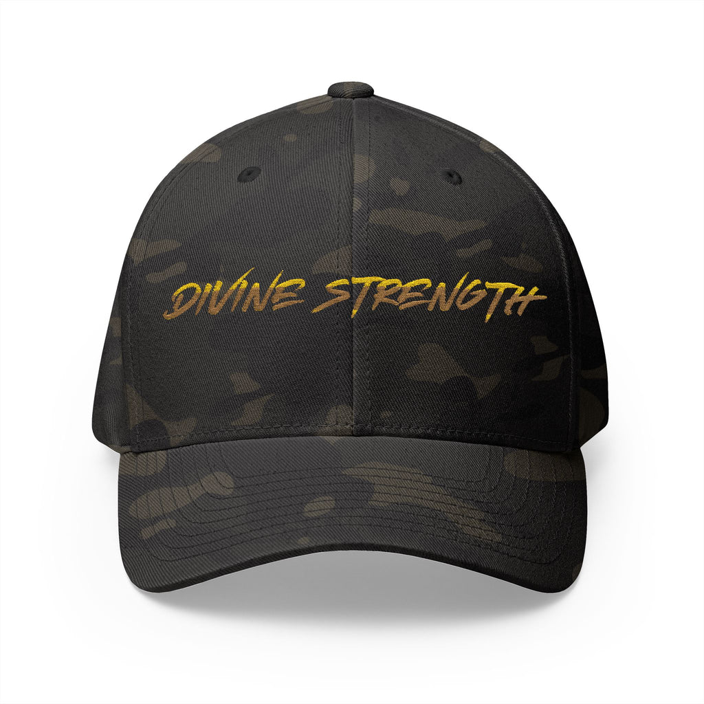 Decretive Font Divine Strength Cap- Black Stitch