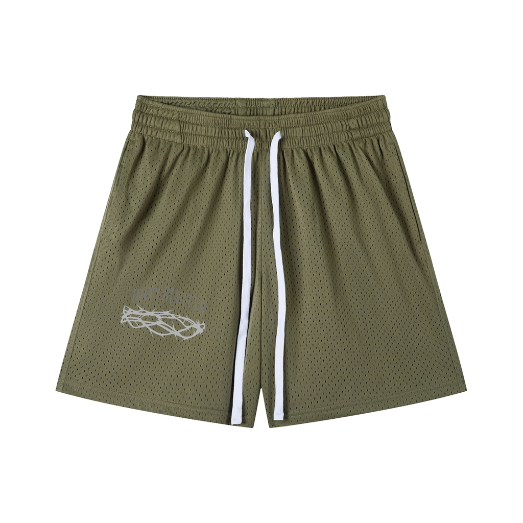 Crown of Thorns Mesh Drawstring Shorts