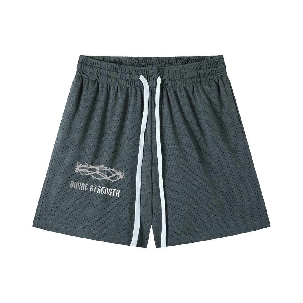 Crown of Thorns Mesh Drawstring Shorts