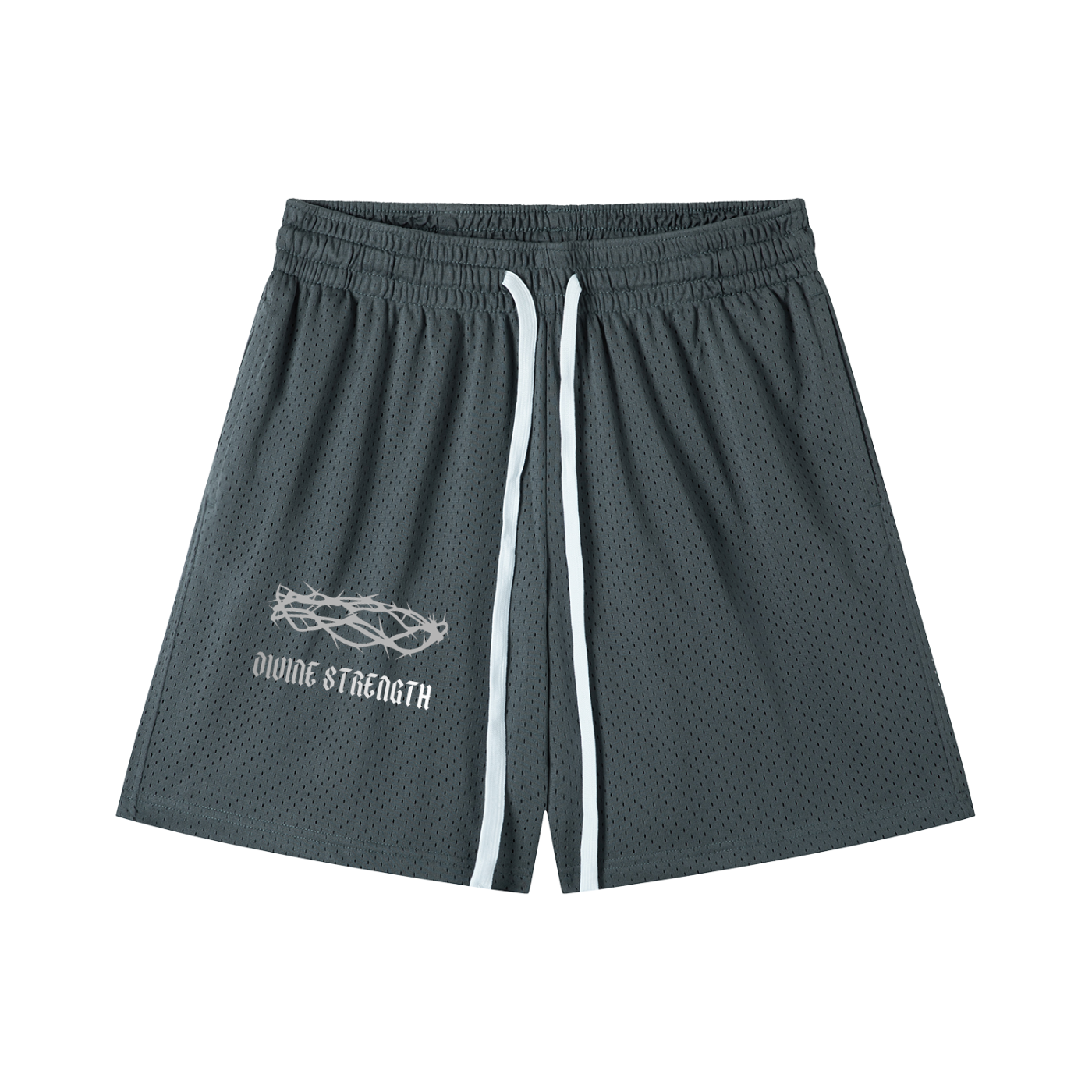 Crown of Thorns Mesh Drawstring Shorts