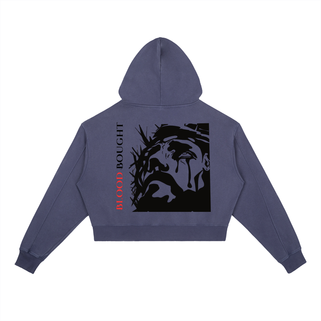 Women's Blood Bought Cropped Heavyweight Hoodie