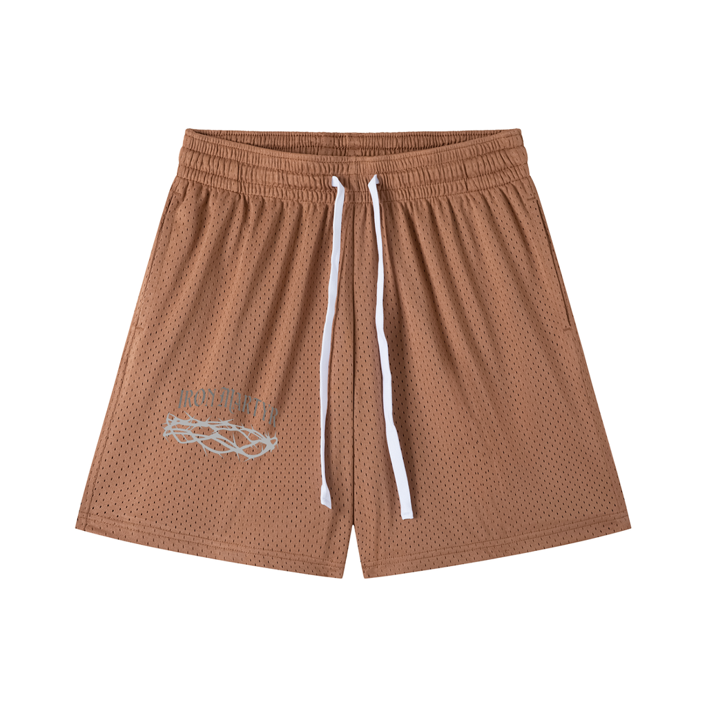 Crown of Thorns Mesh Drawstring Shorts
