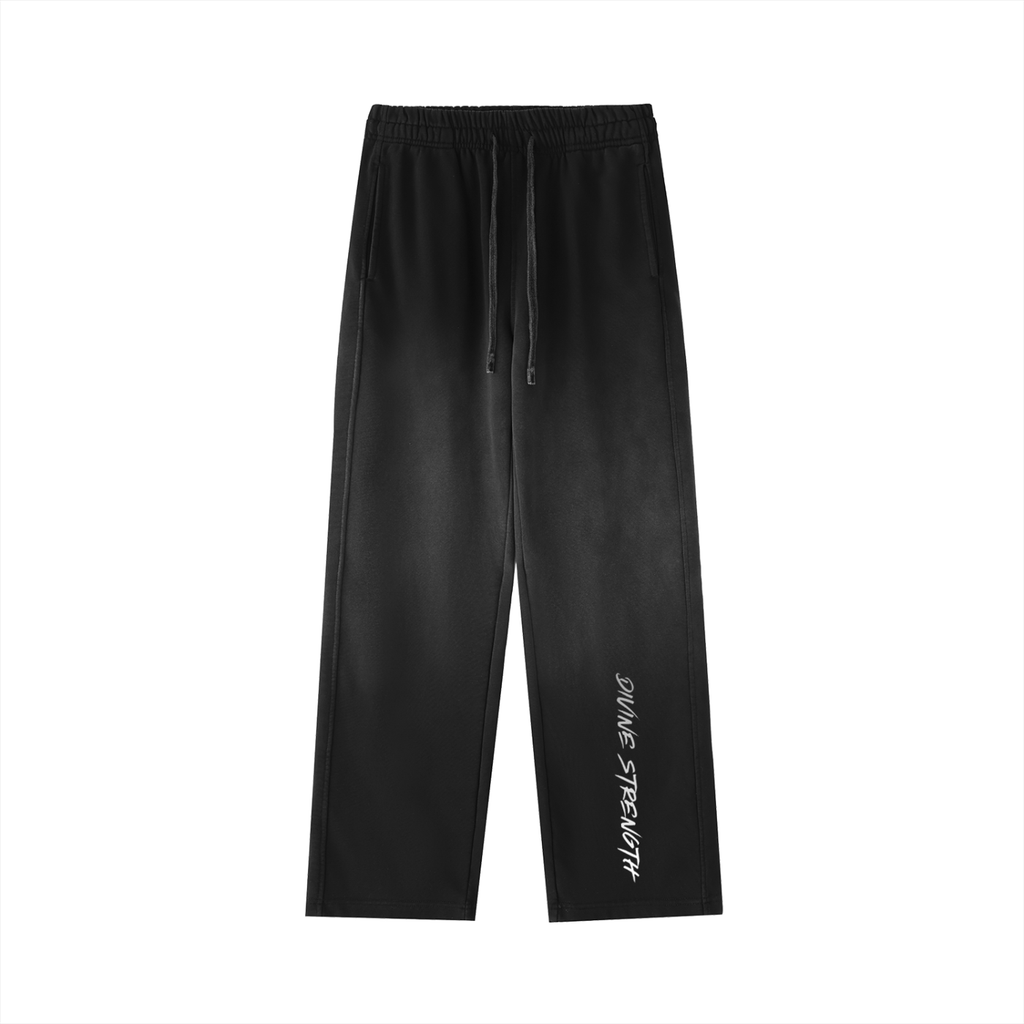 Vintage Washed Gradient Straight-Leg Sweatpants