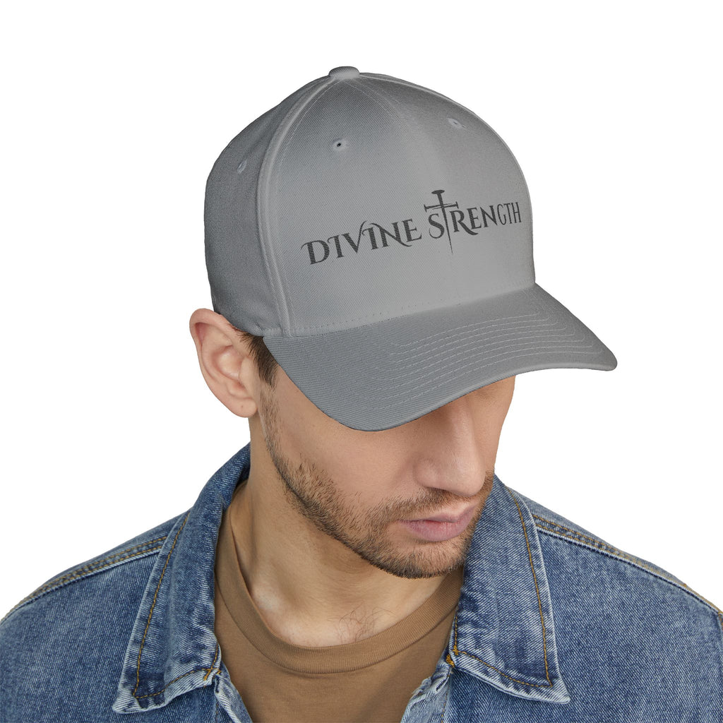 Decretive Font Divine Strength Cap- Black Stitch