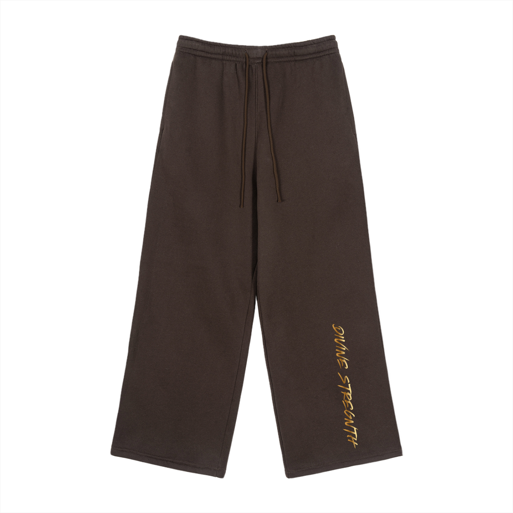 Fleece Drawstring Straight-Leg Sweatpants