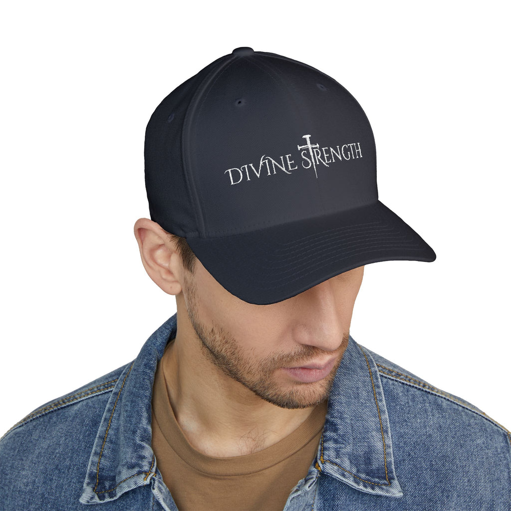 Decretive Font Divine Strength Cap- White Stitch