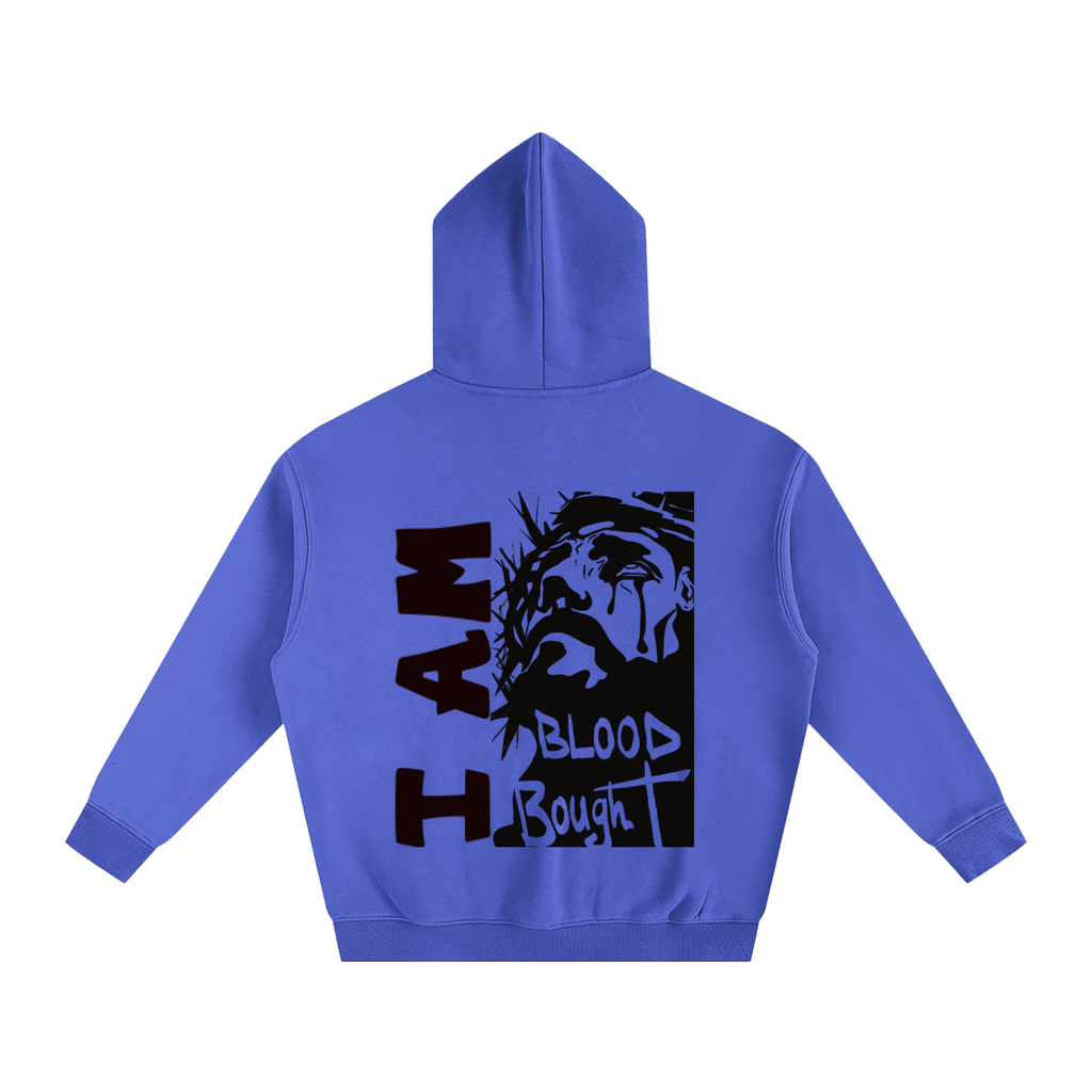 Oversize Fleeced "I AM BLOOD BOUGHT" Hoodie