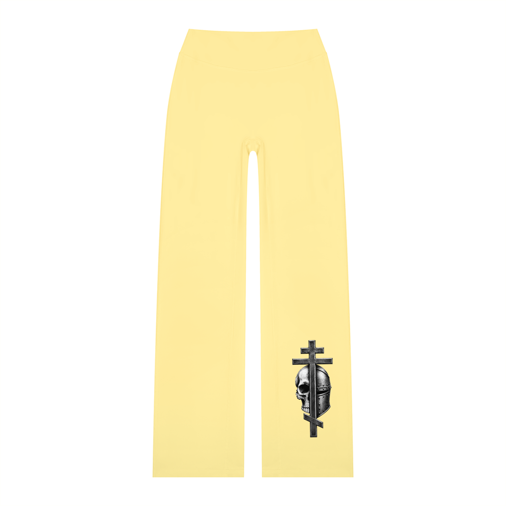 Women's High Waisted Byzantine cross Logo Straight Leg Yoga pants