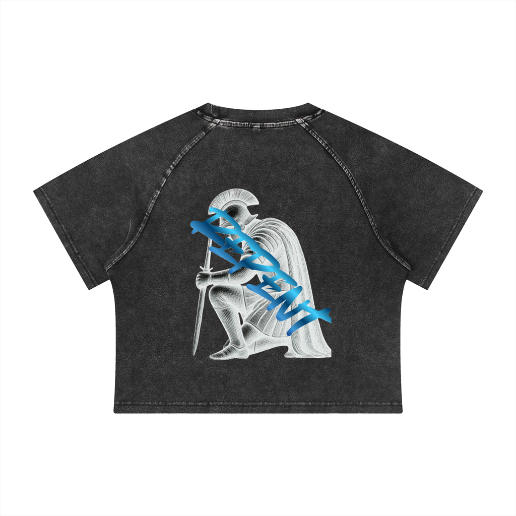 Women's Repent Mineral Wash Raglan Crop T-Shirt