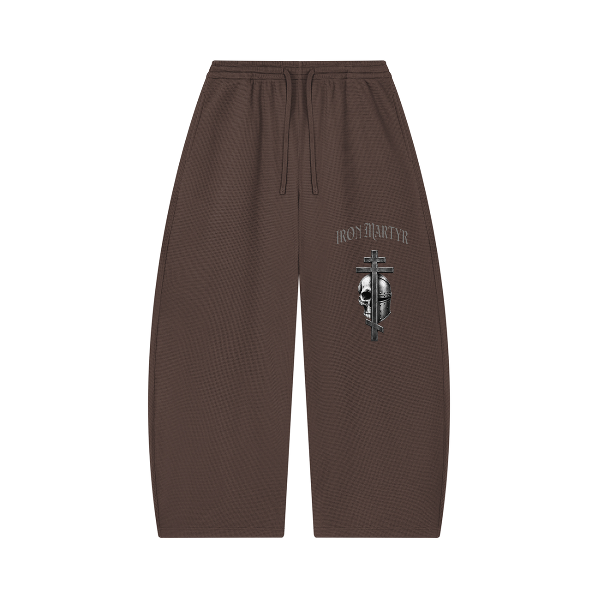Unisex byzantine cross logo Waffle Barrel Leg Pants