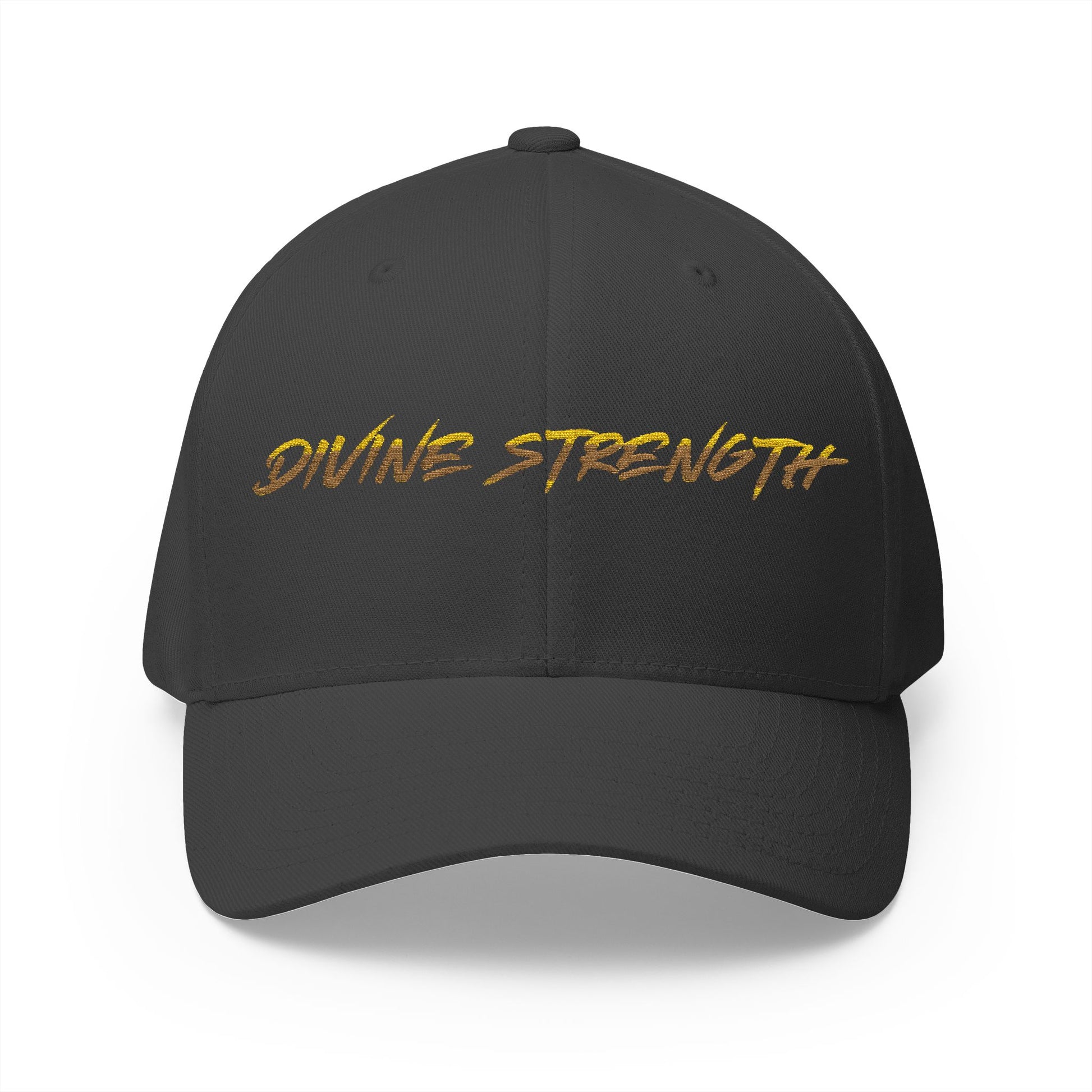 Decretive Font Divine Strength Cap- Black Stitch