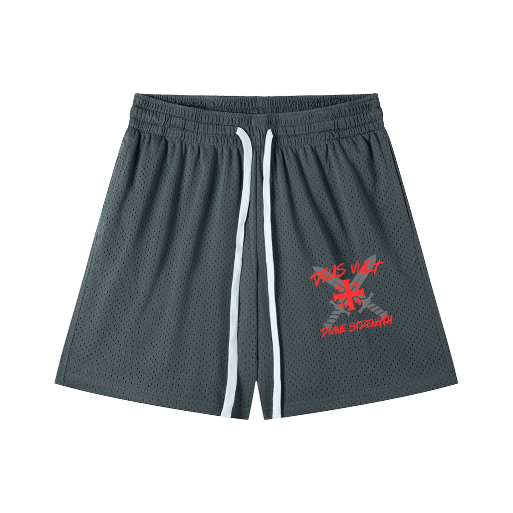 Deus Vult Mesh Drawstring Shorts