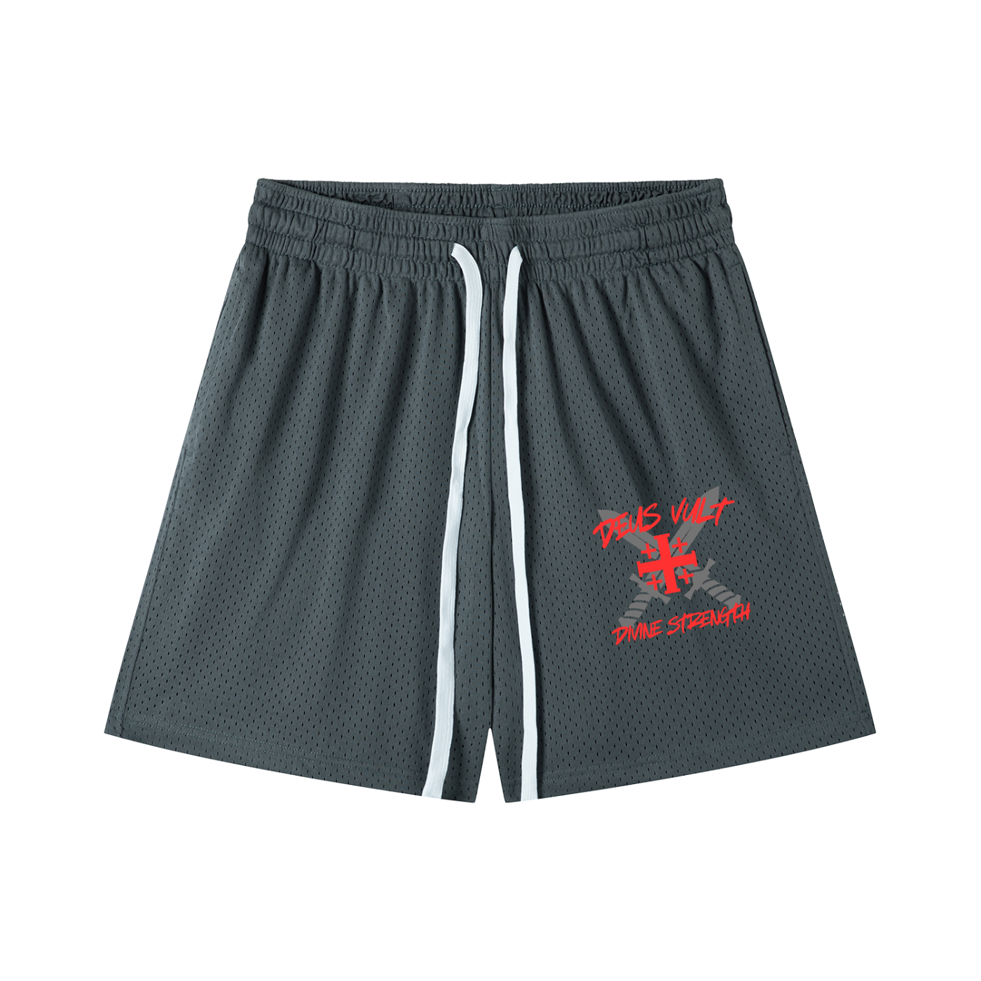 Deus Vult Mesh Drawstring Shorts