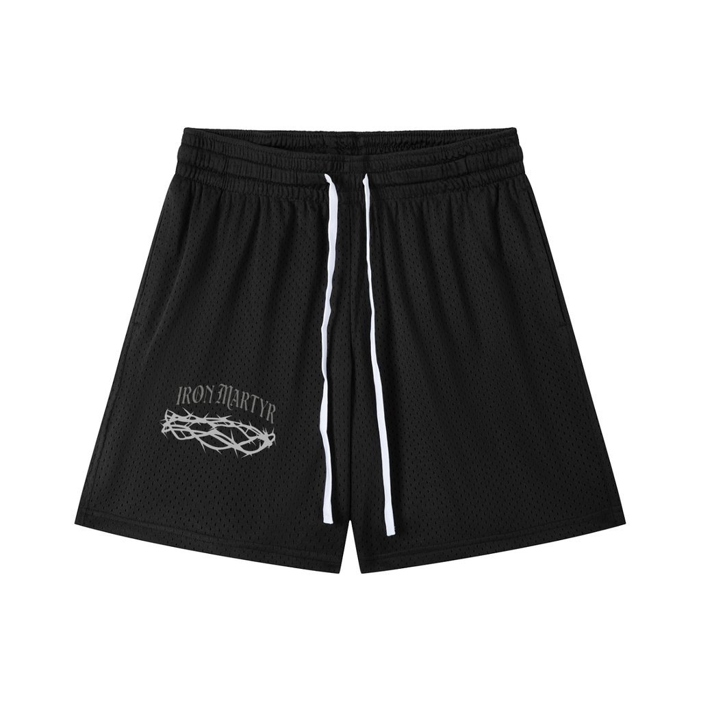 Crown of Thorns Mesh Drawstring Shorts