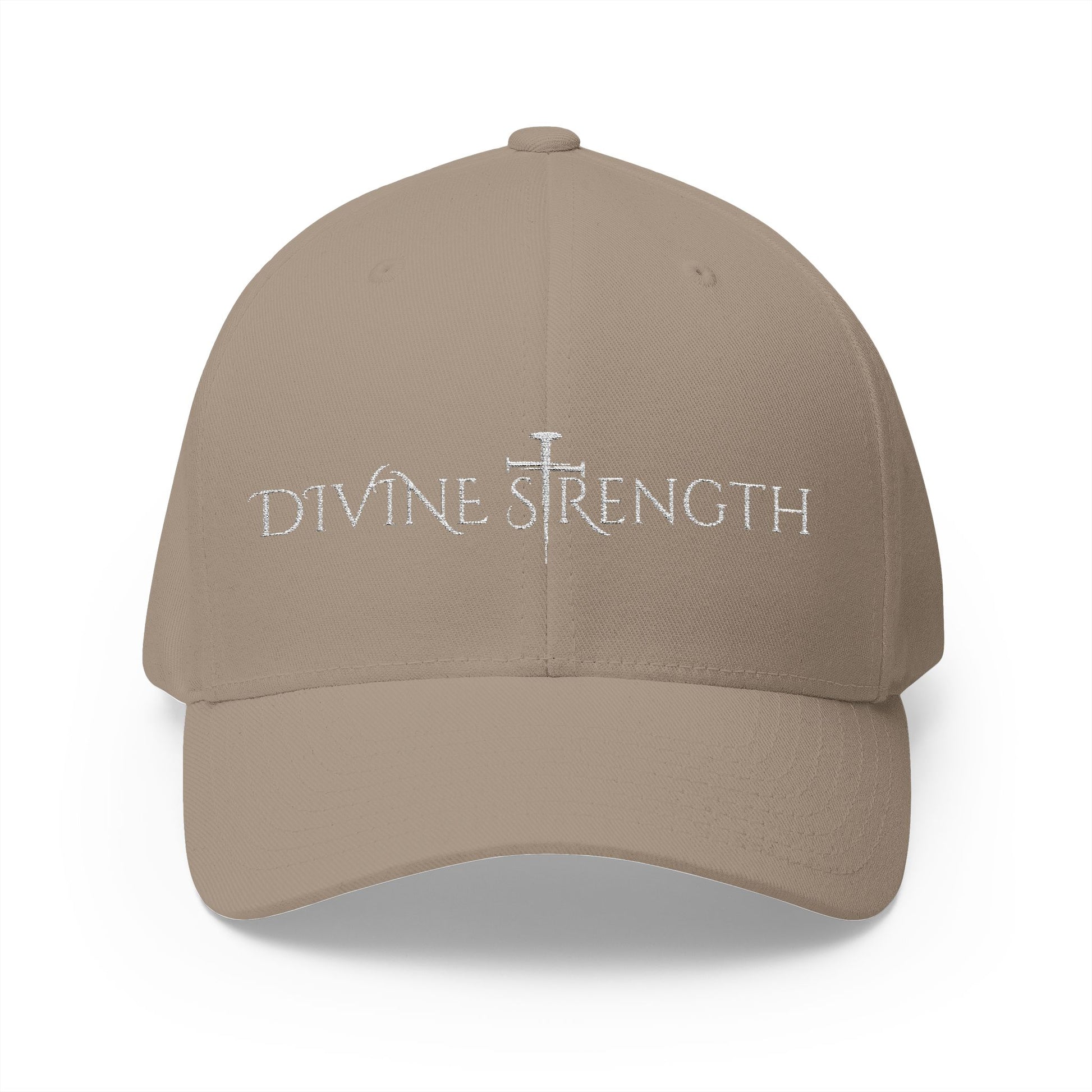Decretive Font Divine Strength Cap- White Stitch