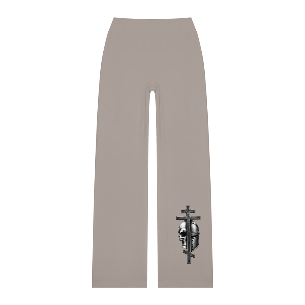 Women's High Waisted Byzantine cross Logo Straight Leg Yoga pants